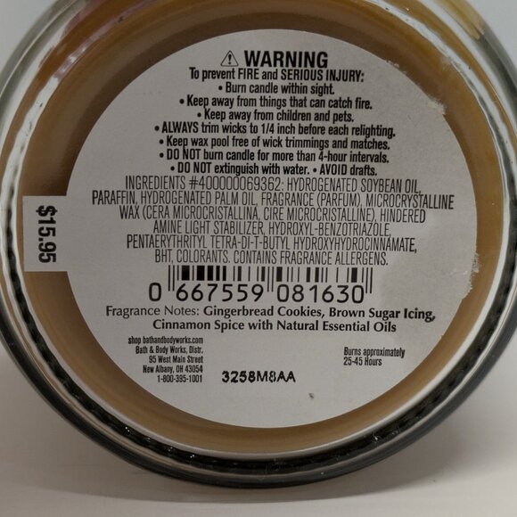 NEW! Bath & Body Works Gingerbread Bakery Glass Candle, 7oz - Picture 5 of 5